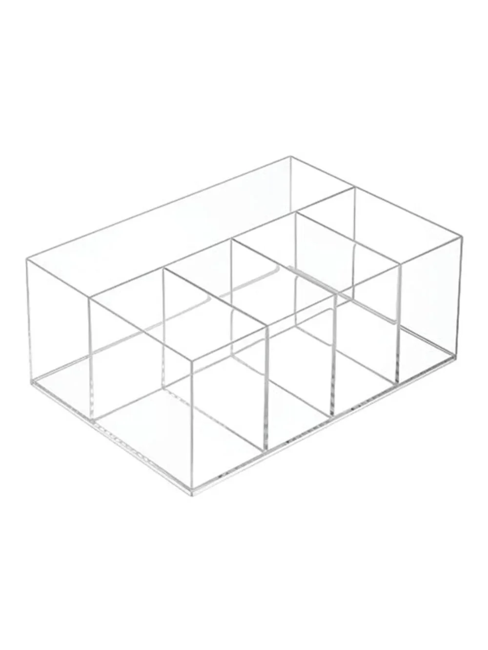 Clear Makeup Organizer Vanity Storage 5 Compartment Cosmetic Skincare Holder
